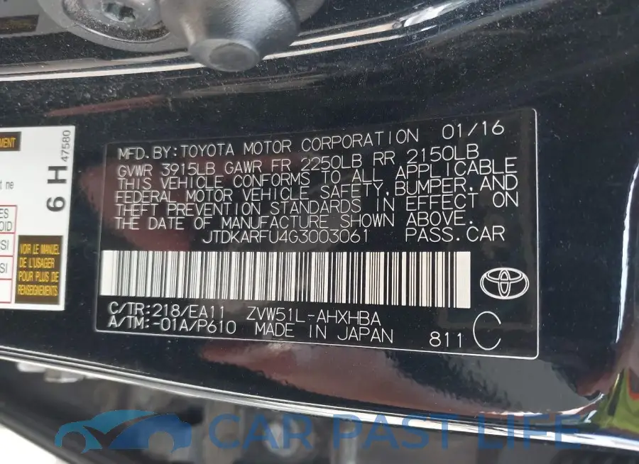 JTDKARFU4G3003061# 9