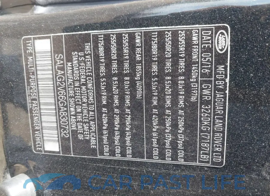 SALAG2V66GA830732# 9