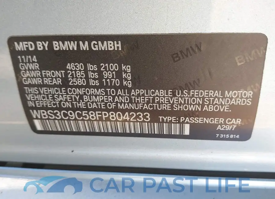 WBS3C9C58FP804233# 9