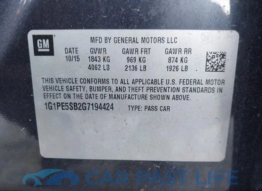 1G1PE5SB2G7194424# 9