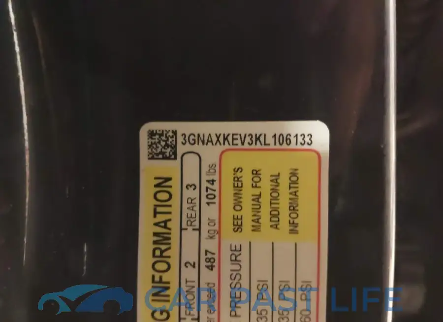3GNAXKEV3KL106133# 9