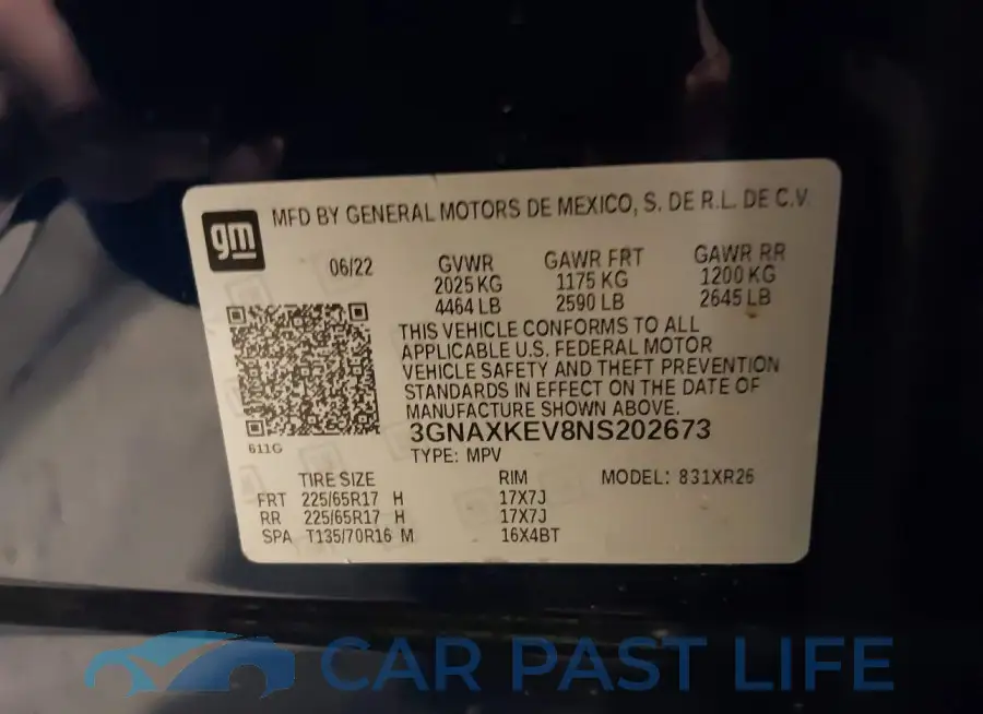 3GNAXKEV8NS202673# 9