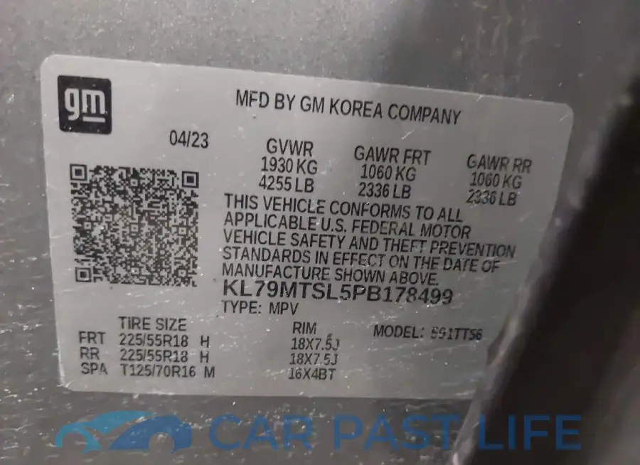 KL79MTSL5PB178499# 9