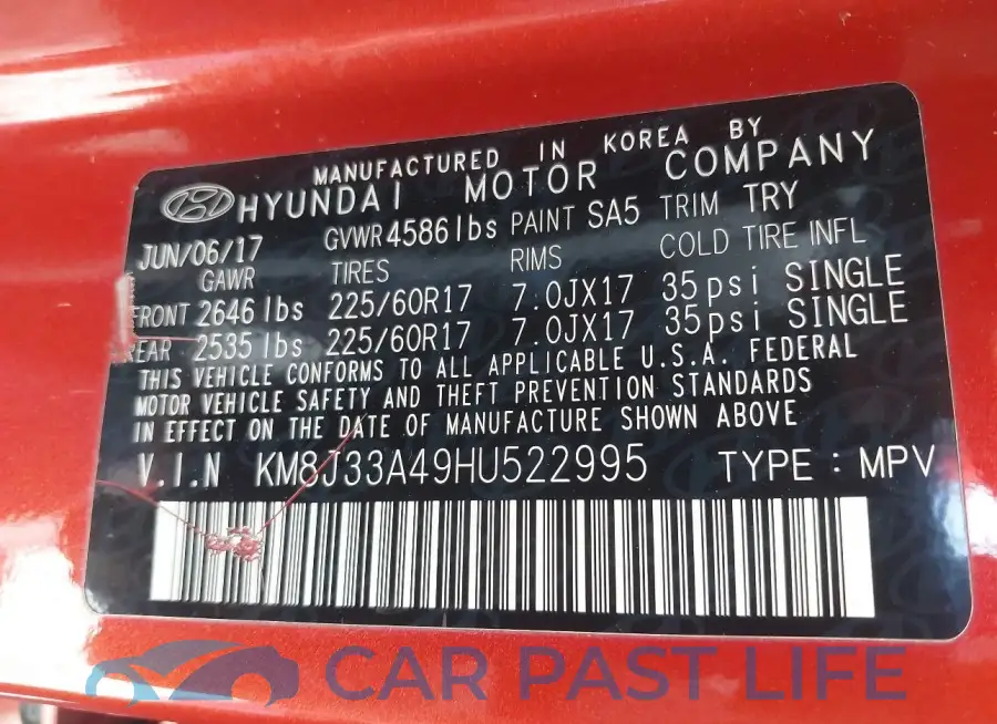 KM8J33A49HU522995# 9