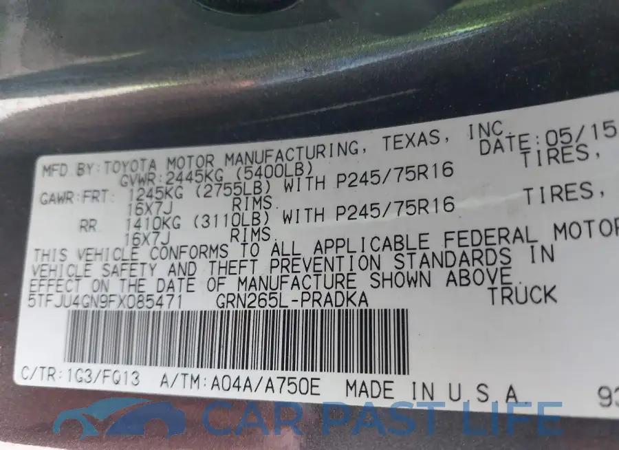 5TFJU4GN9FX085471# 9
