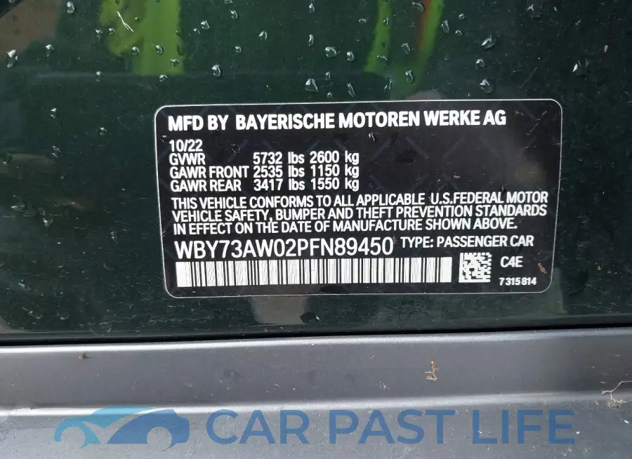 WBY73AW02PFN89450# 9