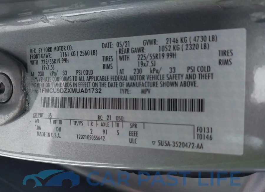 1FMCU9DZXMUA01732# 9