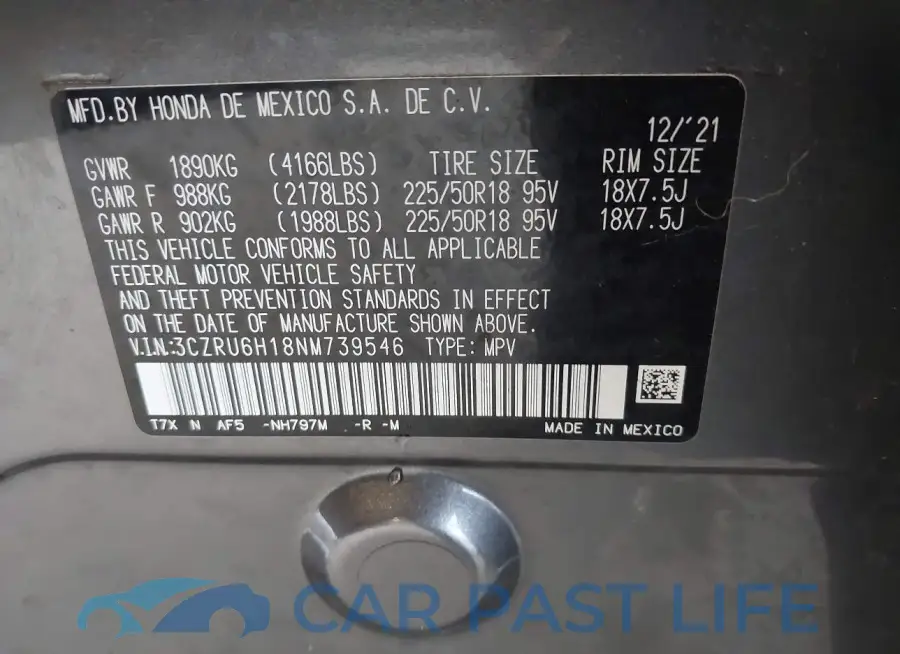 3CZRU6H18NM739546# 9