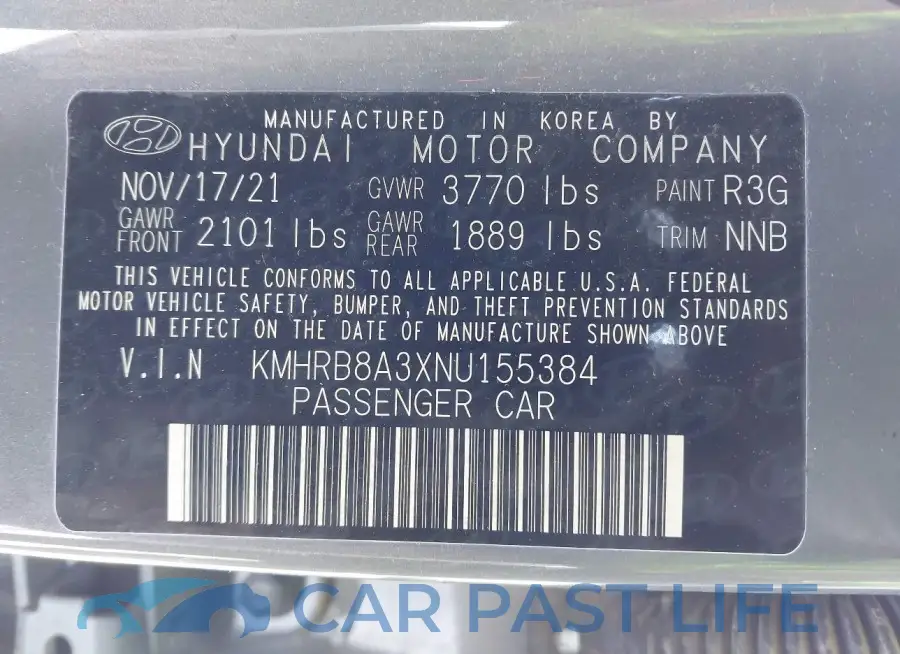 KMHRB8A3XNU155384# 9