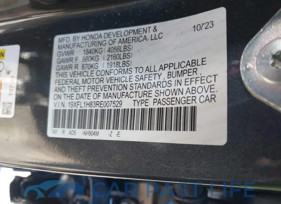 19XFL1H83RE007529# 9