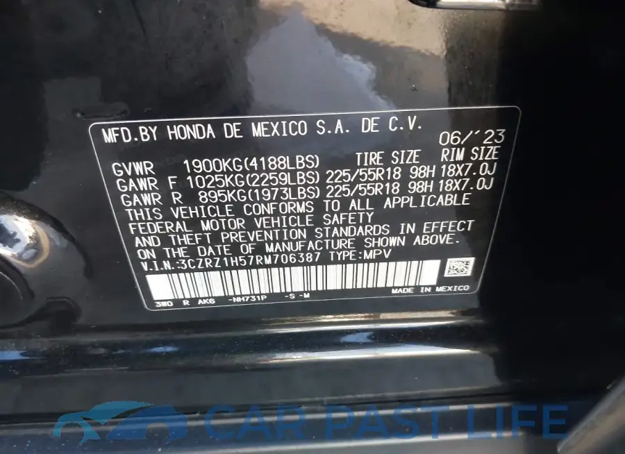 3CZRZ1H57RM706387# 9