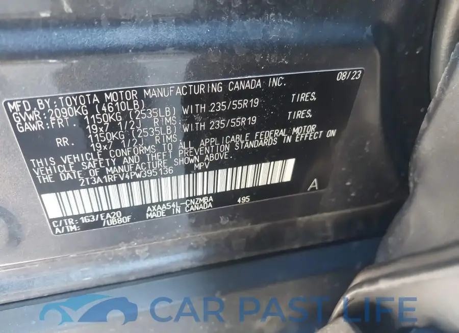2T3A1RFV4PW395136# 9