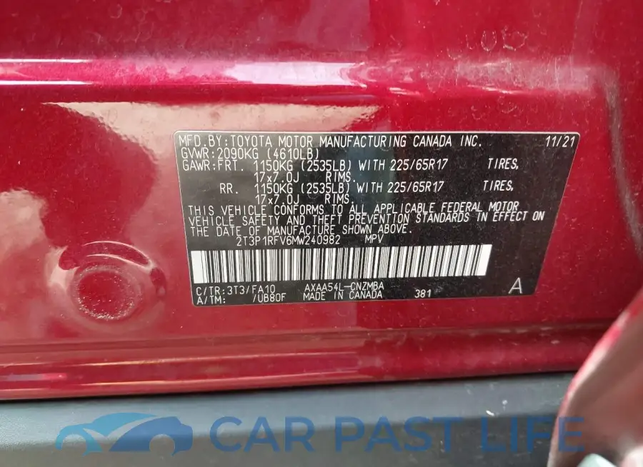 2T3P1RFV6MW240982# 9