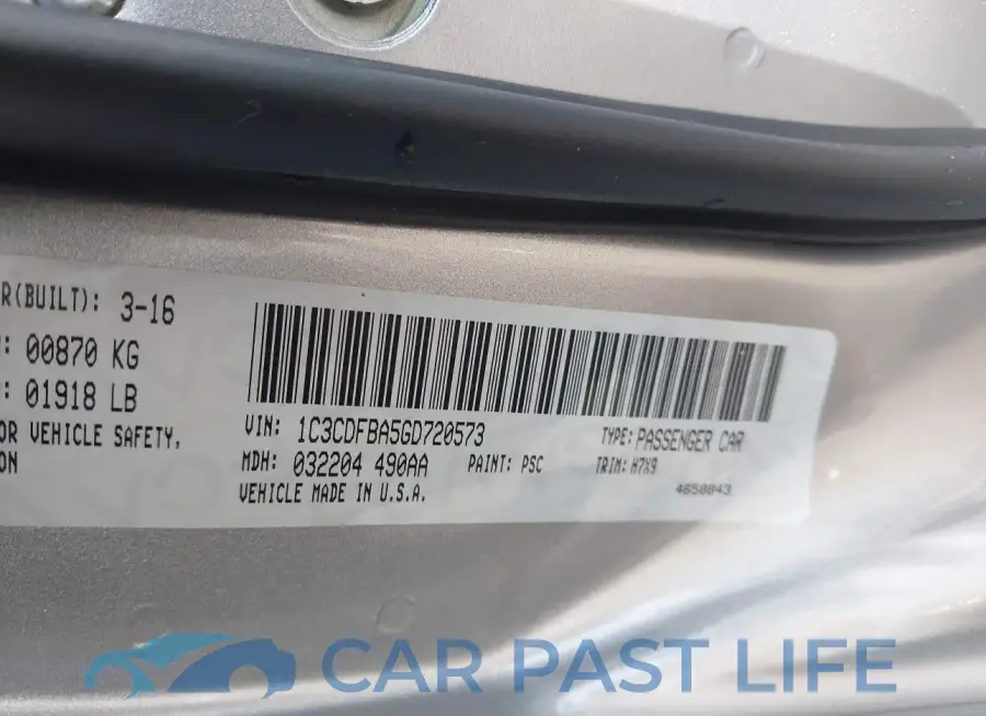 1C3CDFBA5GD720573# 9