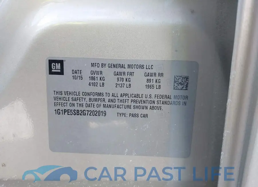1G1PE5SB2G7202019# 9