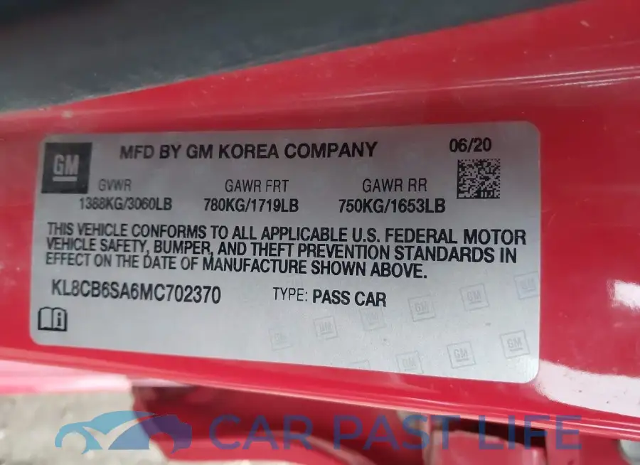 KL8CB6SA6MC702370# 9