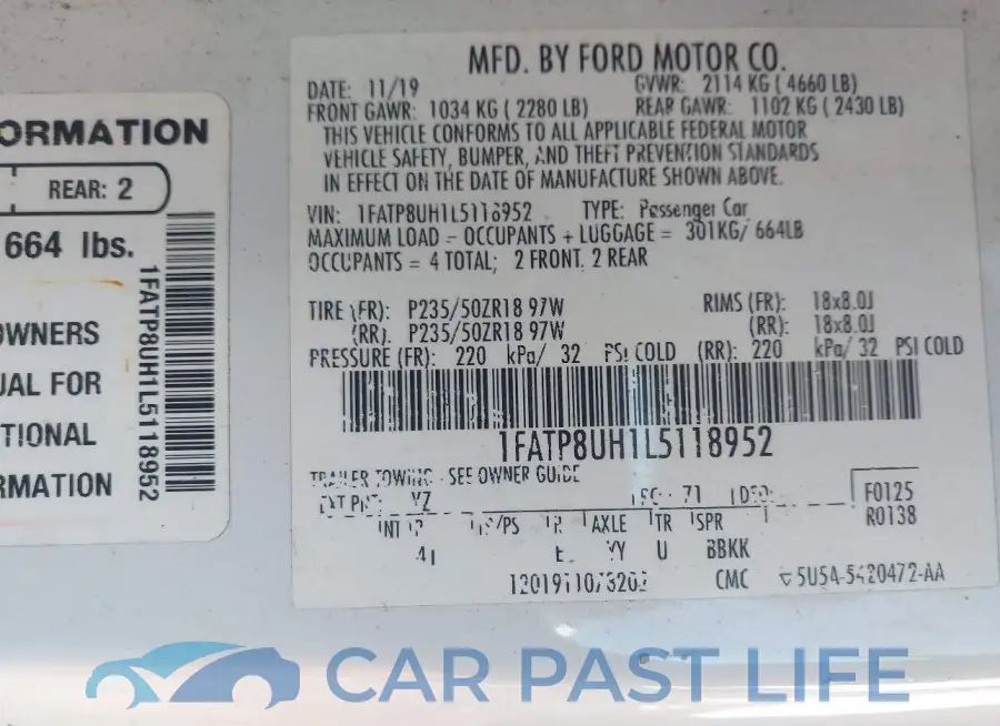 1FATP8UH1L5118952# 9