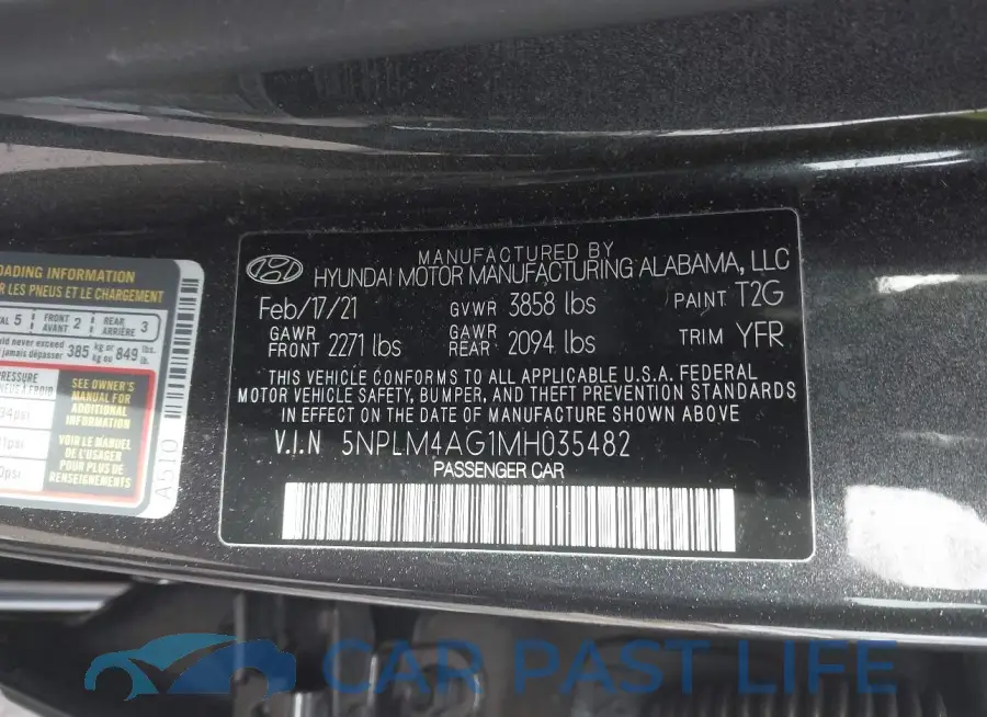 5NPLM4AG1MH035482# 9