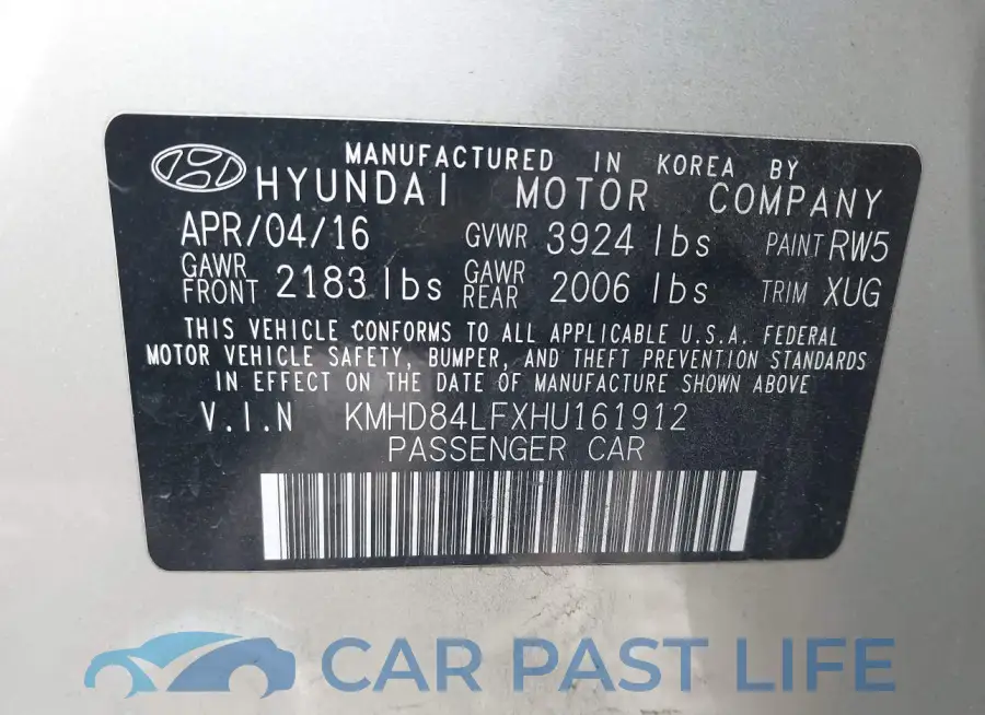 KMHD84LFXHU161912# 9