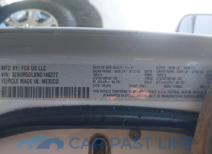 3C6UR5DLXNG146277# 9