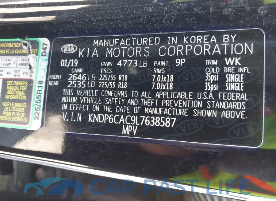 KNDP6CAC9L7638587# 9