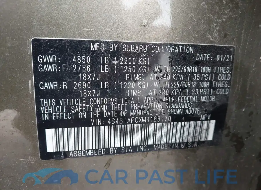 4S4BTAPCXM3168170# 9
