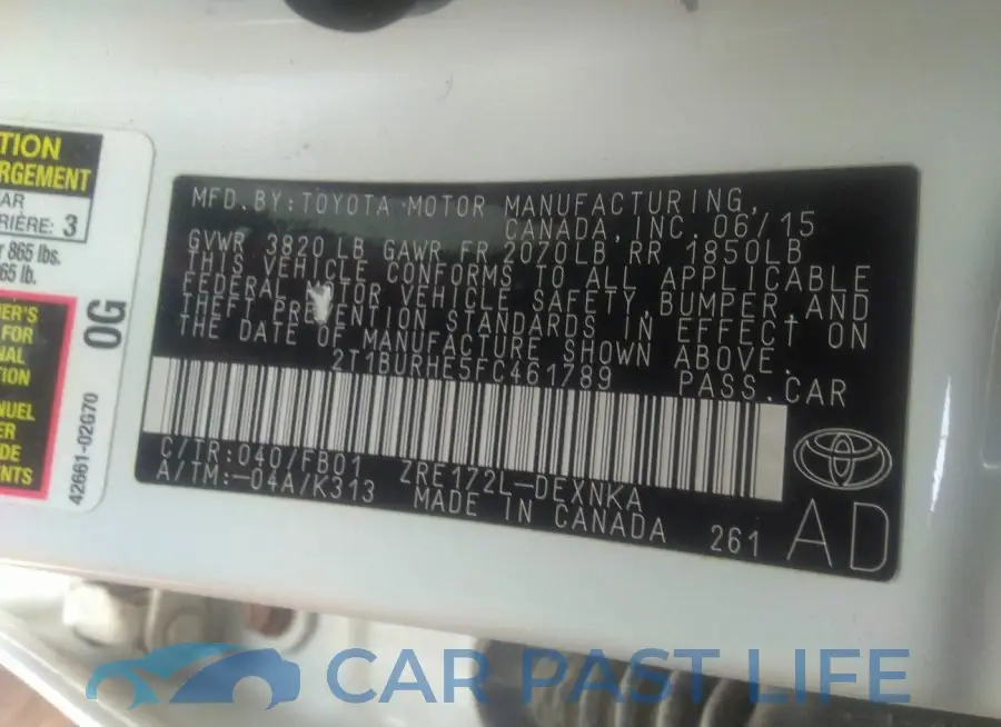 2T1BURHE5FC461789# 9