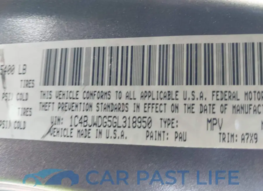 1C4BJWDG5GL318950# 9