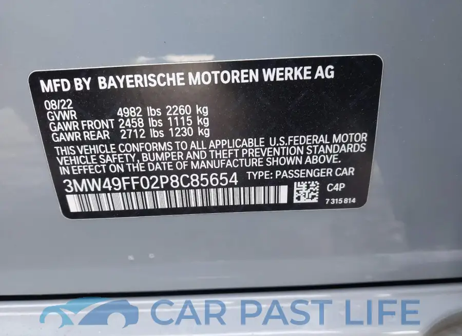 3MW49FF02P8C85654# 9