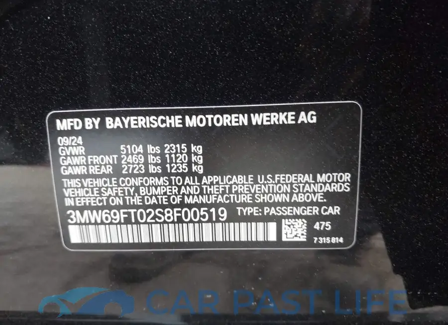 3MW69FT02S8F00519# 9