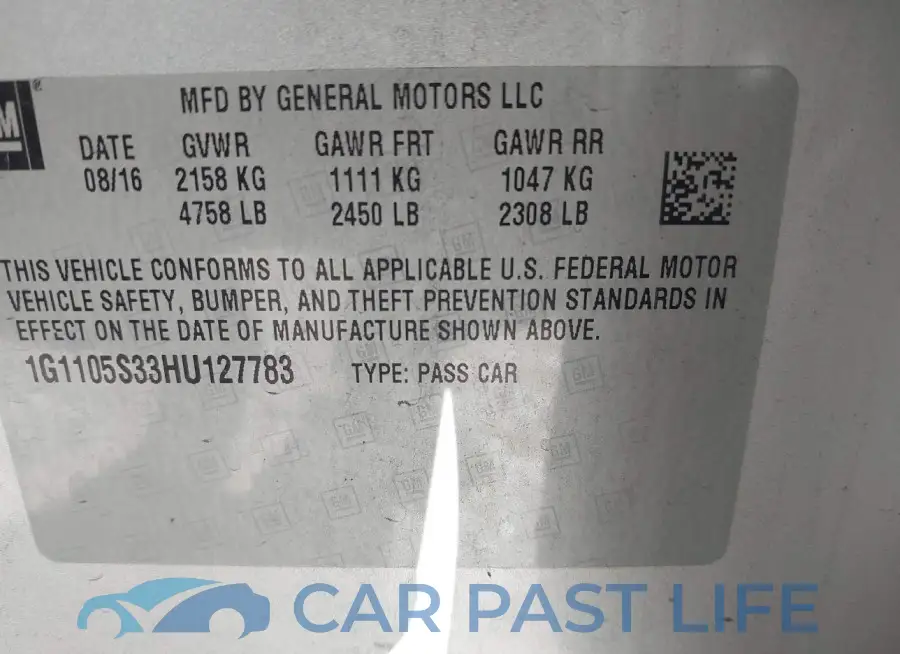 1G1105S33HU127783# 9