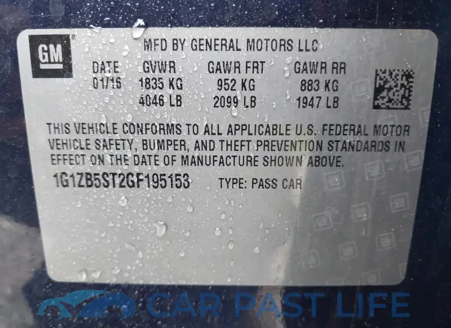 1G1ZB5ST2GF195153# 9