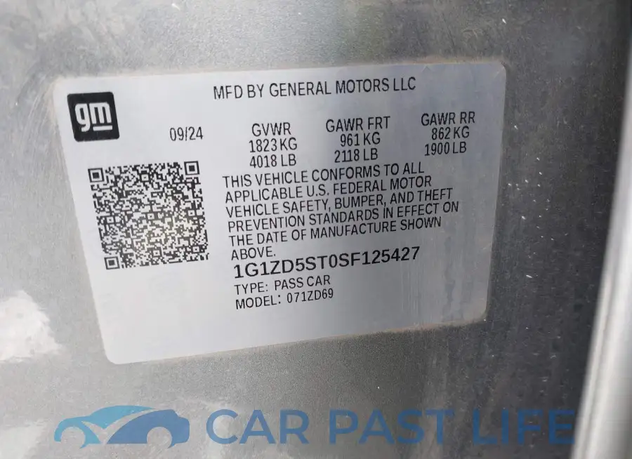 1G1ZD5ST0SF125427# 9