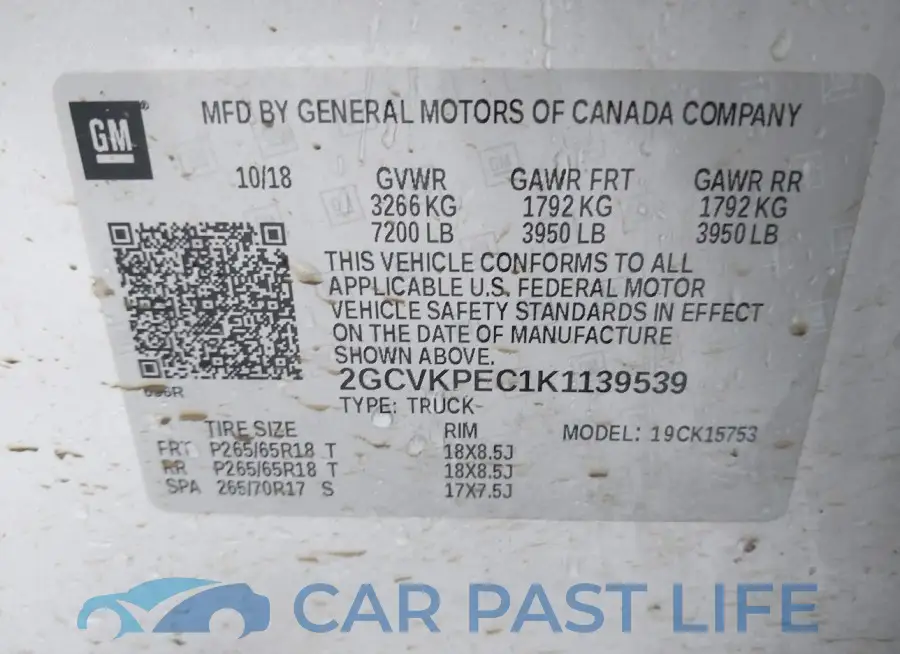 2GCVKPEC1K1139539# 9