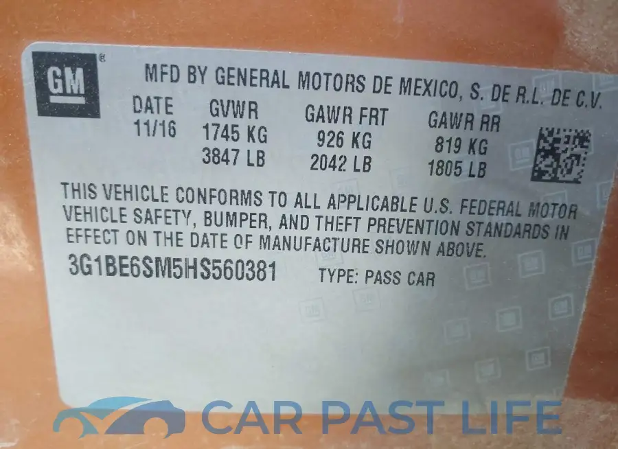 3G1BE6SM5HS560381# 9