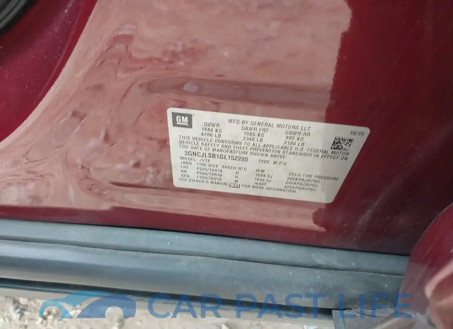 3GNCJLSB1GL152285# 9