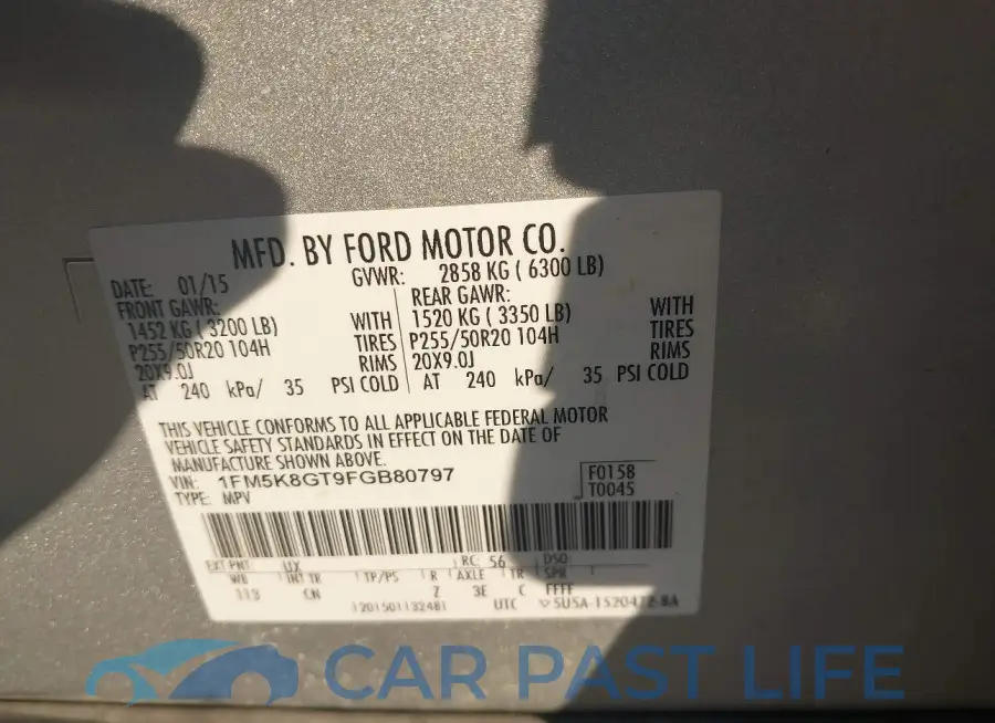 1FM5K8GT9FGB80797# 9