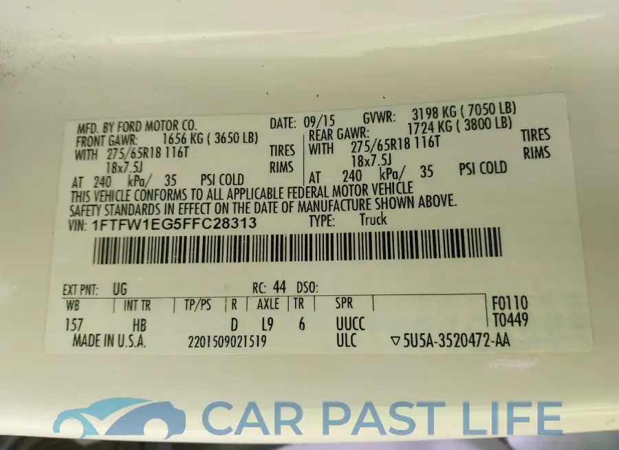 1FTFW1EG5FFC28313# 9