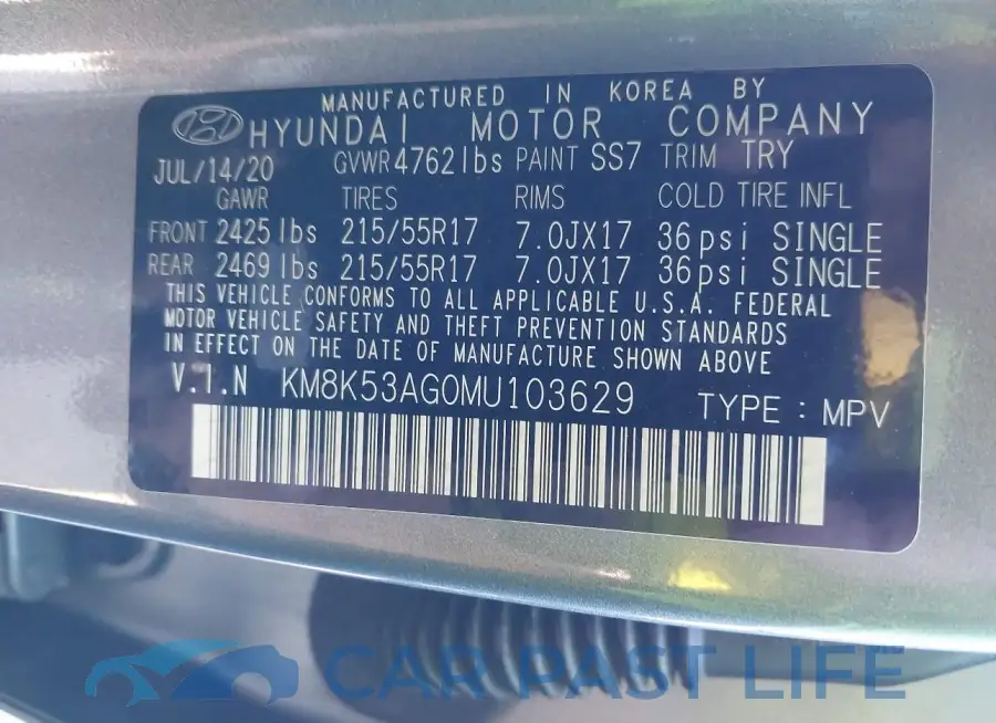 KM8K53AG0MU103629# 9