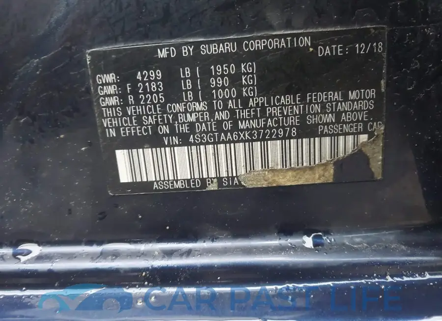 4S3GTAA6XK3722978# 9