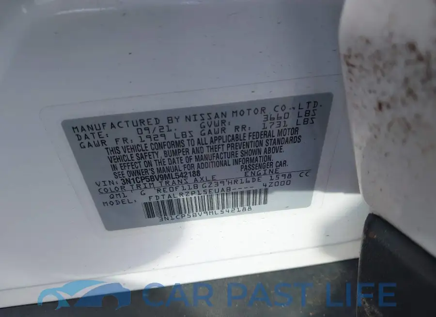 3N1CP5BV9ML542188# 9
