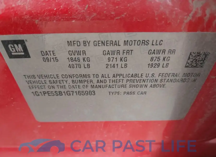 1G1PE5SB1G7165903# 9
