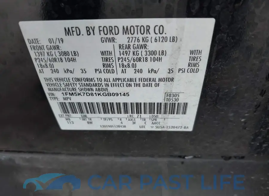 1FM5K7D81KGB09145# 9