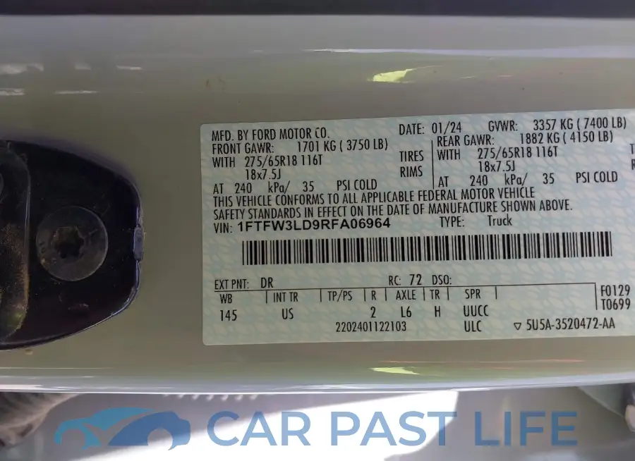 1FTFW3LD9RFA06964# 9