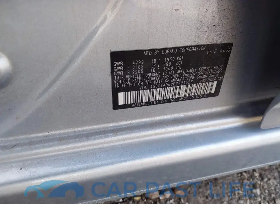 4S3GTAD62P3701626# 9