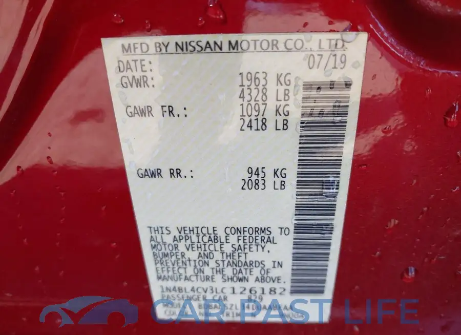 1N4BL4CV3LC126182# 9