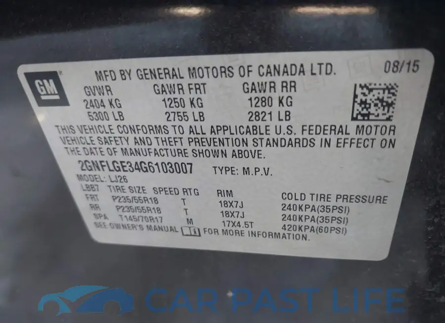 2GNFLGE34G6103007# 9