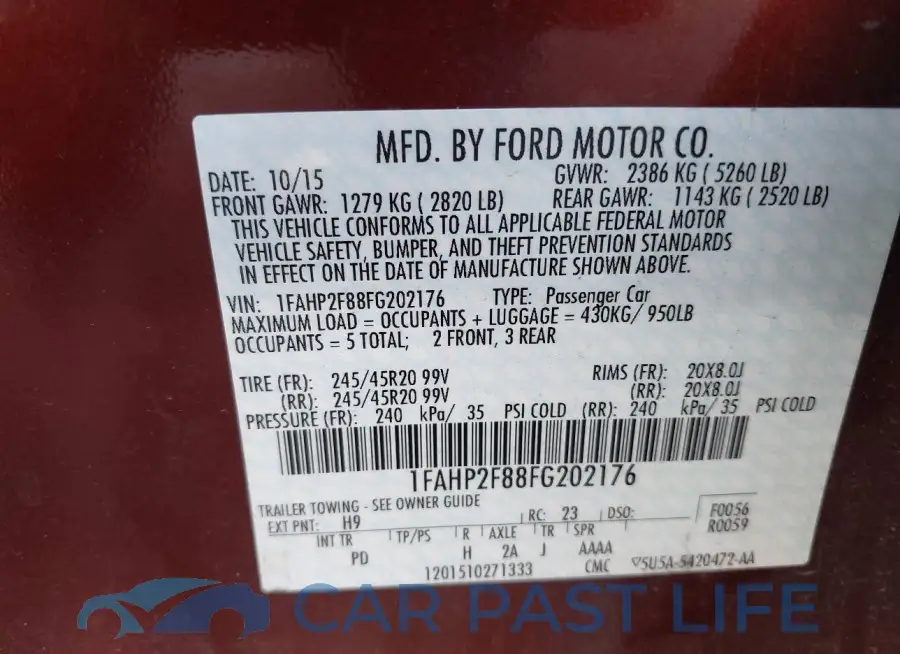 1FAHP2F88FG202176# 9