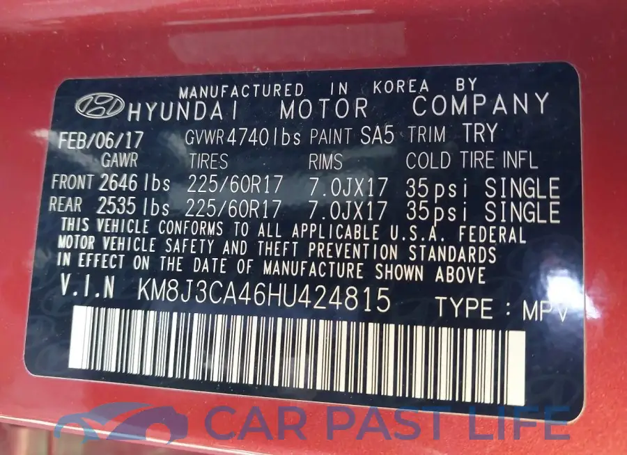 KM8J3CA46HU424815# 9