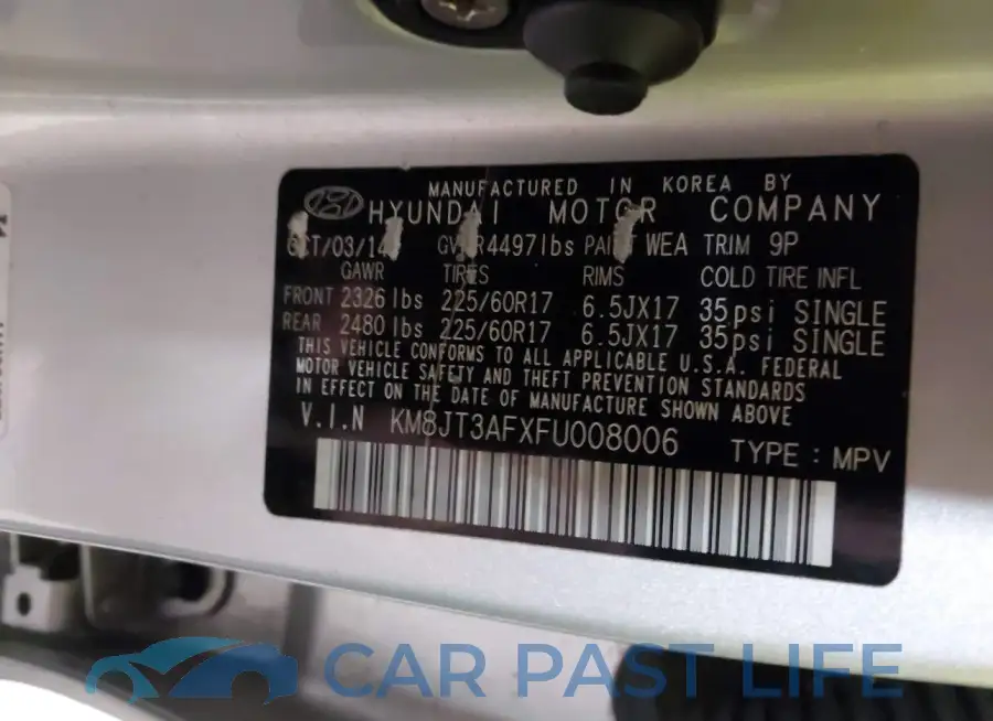 KM8JT3AFXFU008006# 9